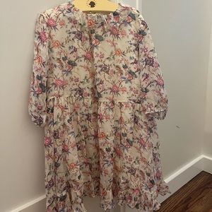 Bonpoint silk floral dress with gold touch.